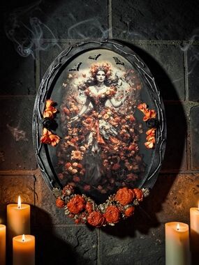 Halloween - Gothic Autumn Queen Handcrafted Wall Art